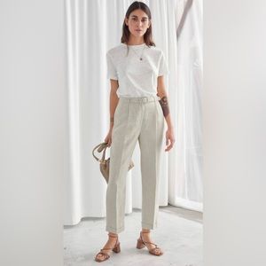 & Other Stories Belted Linen Pants size 8